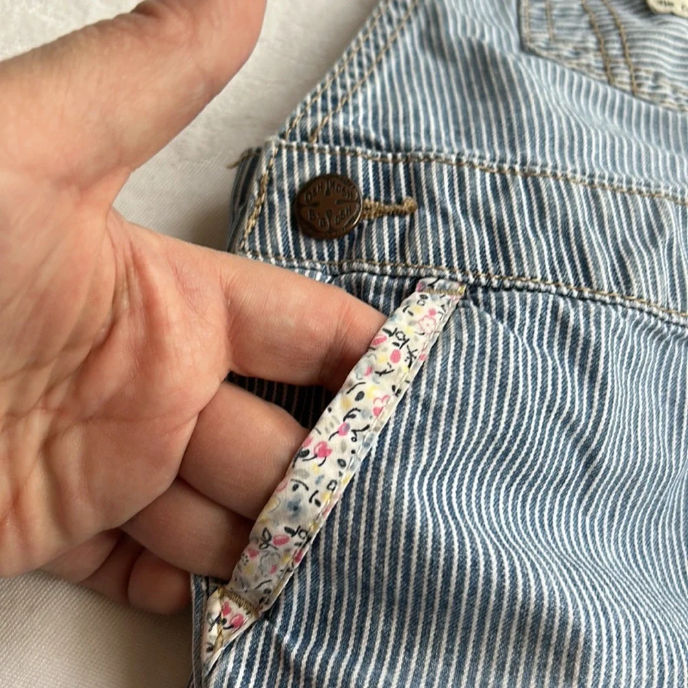 COPY - Vintage baby toddler OshKosh Bgosh striped overalls 12 mo. w/ floral pri…